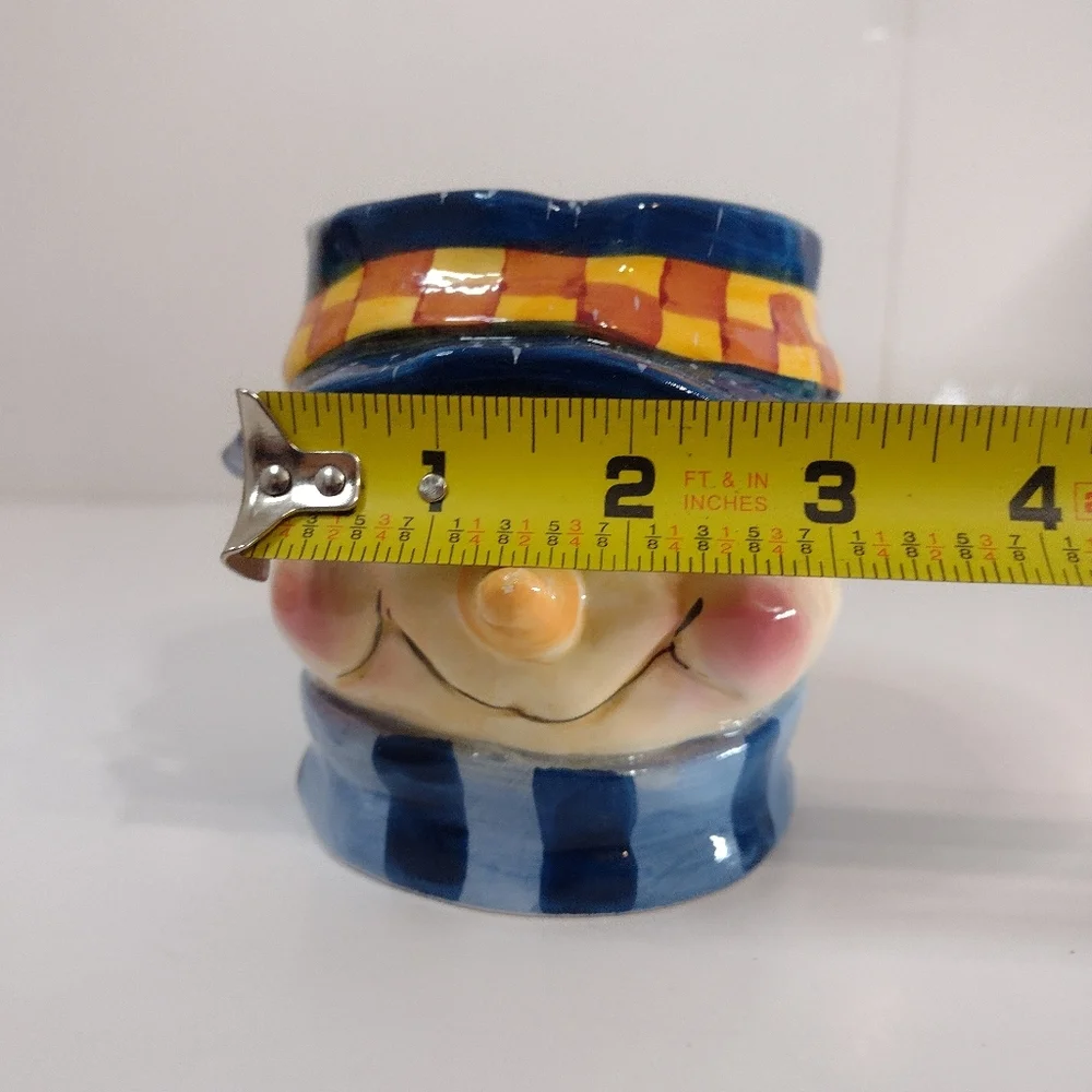 Snowman Candleholder with Colorful Hat Christmas